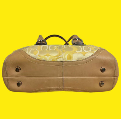 Vintage coach Soho yellow optic signature flap satchel